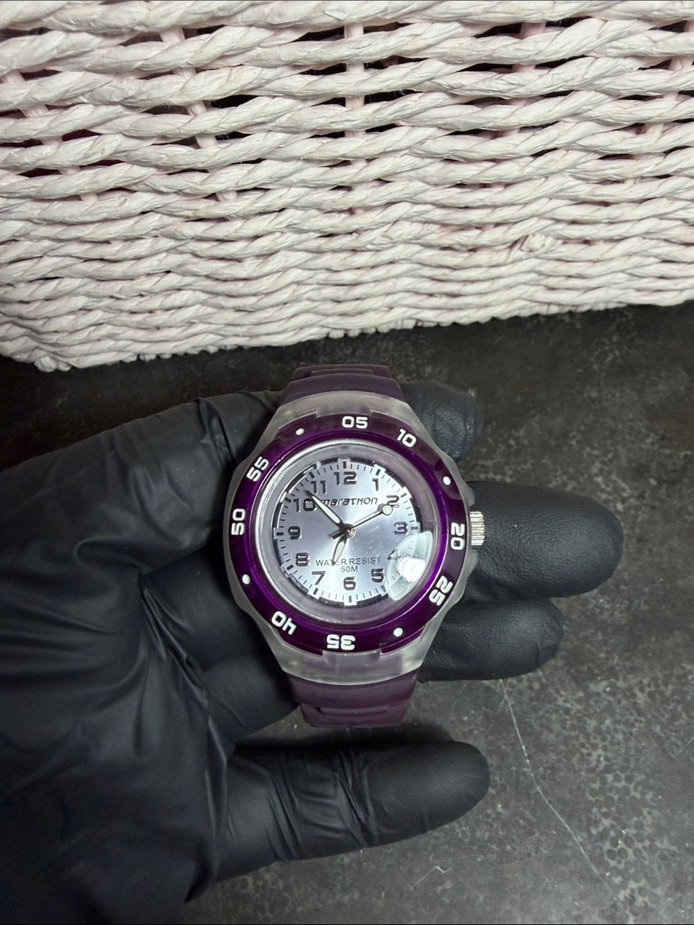 Purple Sport Watch with Rotating Bezel